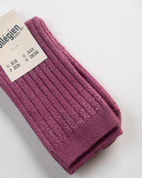 Collegien Victoire Extra Soft Glittery Socks in Raisin Rose 