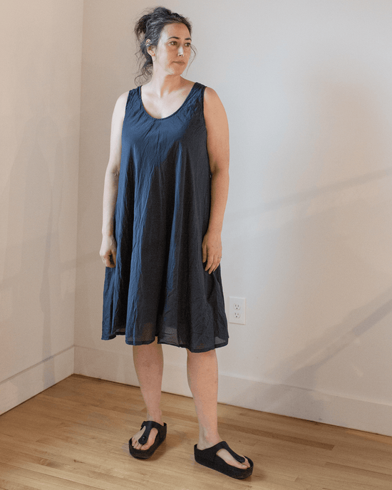 CP Shades Clothing Bree Dress in Ink Cotton Silk