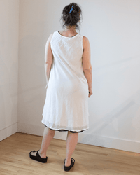 CP Shades Clothing Bree Dress in White Cotton Silk