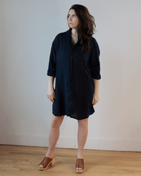 CP Shades Cora Linen Dress in Ink 