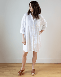 CP Shades Cora Linen Dress in White 