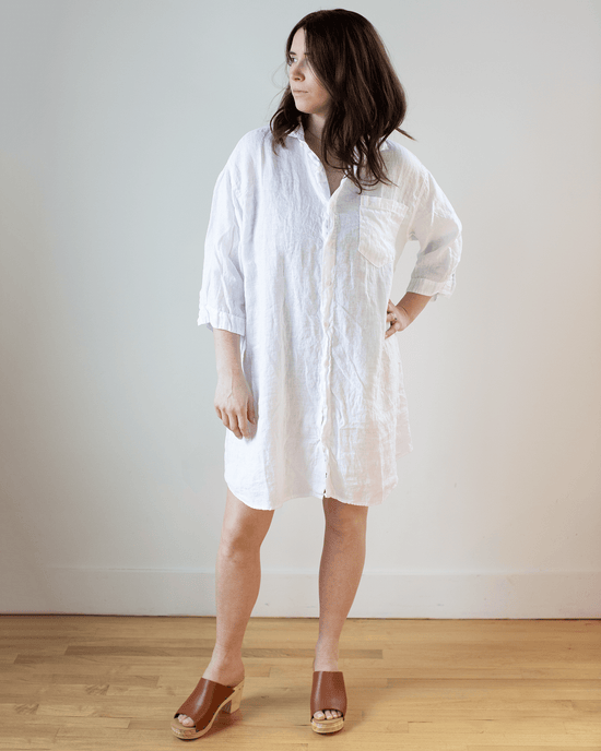 CP Shades Cora Linen Dress in White 