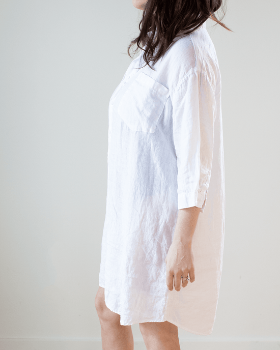 CP Shades Cora Linen Dress in White 