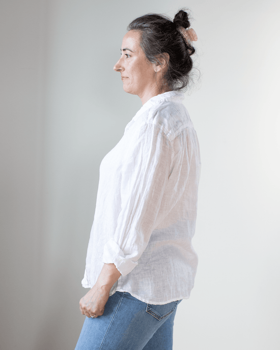 CP Shades Clothing Eliza Blouse in White Linen