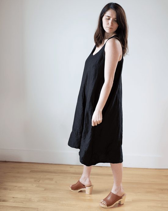 CP Shades Clothing Freida Dress in Lined Black Linen