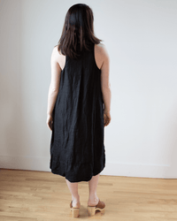 CP Shades Clothing Freida Dress in Lined Black Linen