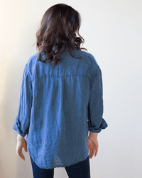 CP Shades Clothing Jojo Shirt - Indigo Linen in Bleach