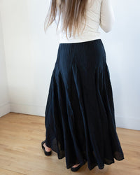 CP Shades Clothing Lily Skirt in Black Cotton Silk