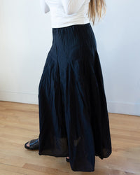 CP Shades Clothing Lily Skirt in Black Cotton Silk