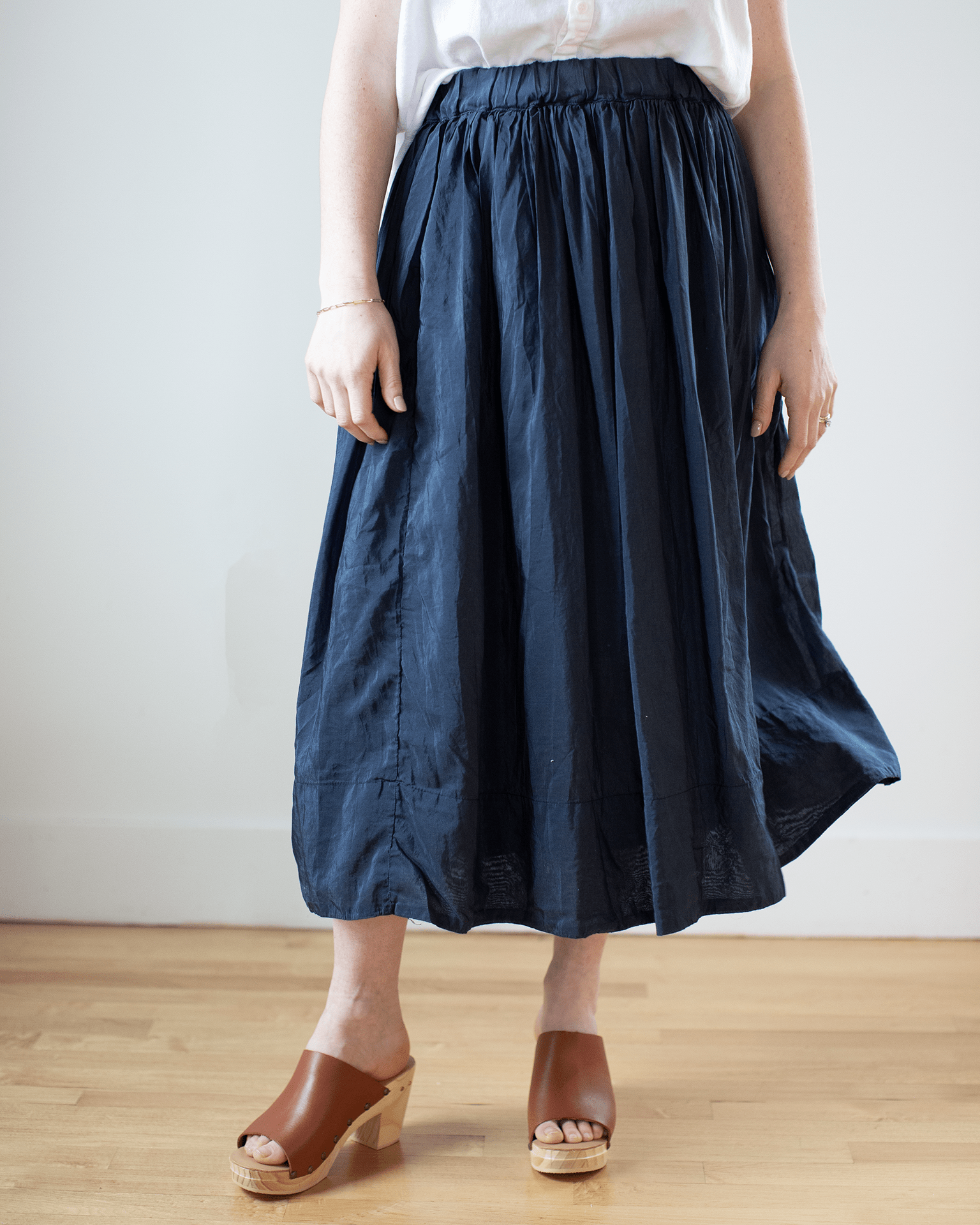 Manon Skirt in Midnight Cotton Silk