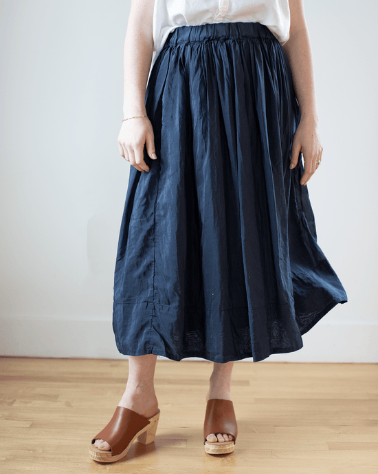 CP Shades Clothing Manon Skirt in Midnight Cotton Silk