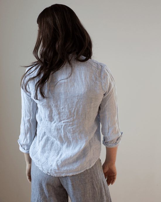 CP Shades Romy Pinstripe Blouse in Blue & White 