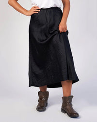 CP Shades Tanya Cotton Satin Skirt in Ink 