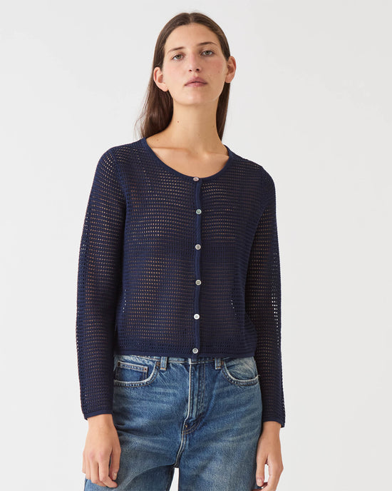 Demylee Aki Cotton Cardigan in Navy 