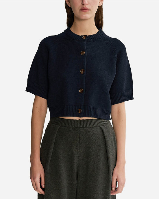 Demylee Amy Cotton Cardigan in Navy 