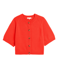 Demylee Amy Cotton Cardigan in Vermillion 