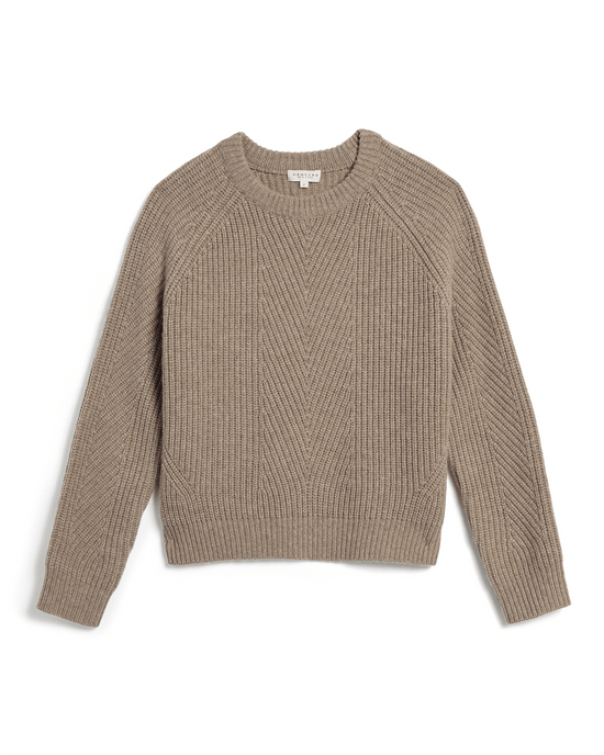 Demylee Chelsea Wool Sweater in Heather Brown 