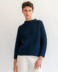 Demylee Clothing Daphne Cotton Sweater in Navy