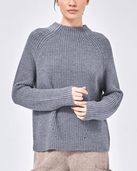 Demylee Clothing Daphne Wool Sweater in Heather Grey