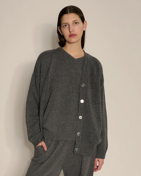 Demylee Clothing Elrich Cardigan in Dark Heather Grey