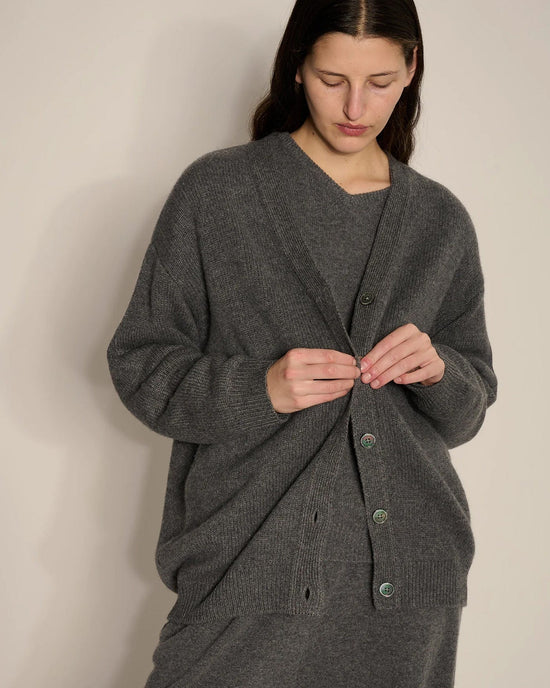 Demylee Clothing Elrich Cardigan in Dark Heather Grey