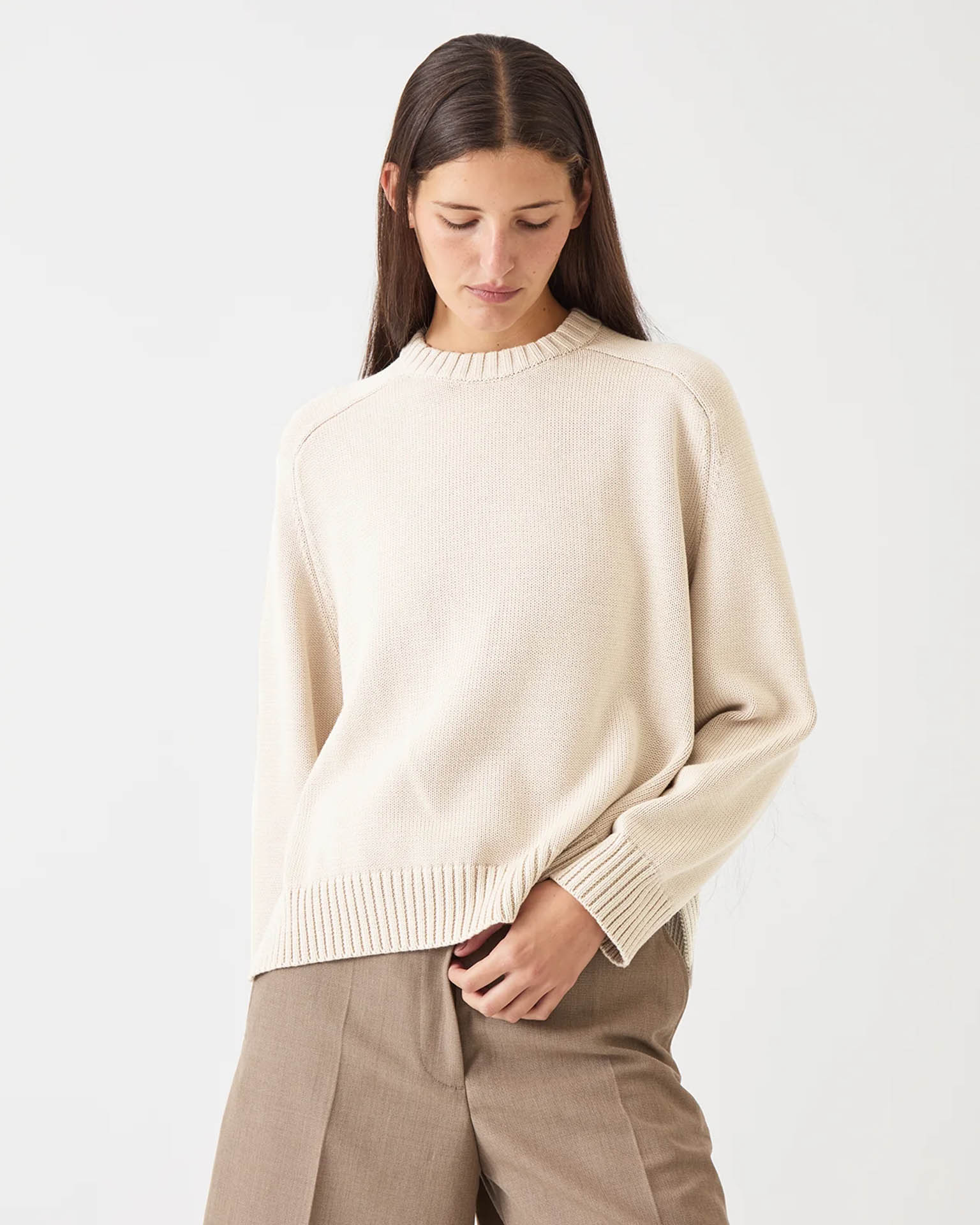 Haruhi Cotton Sweater in Off White