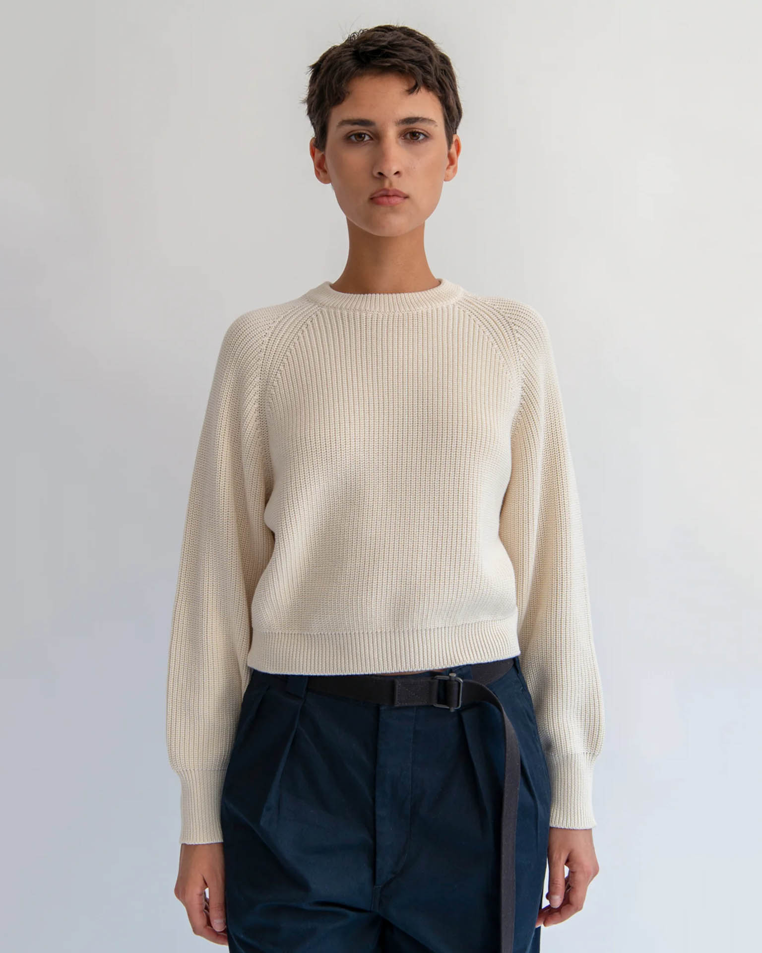 Juri Cotton Sweater in Off White