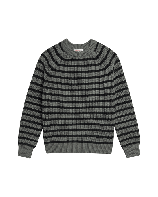 Demylee Phoebe Stripe Sweater in Dark Heather Grey/Black 