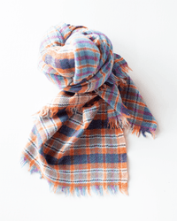 Épice Accessories Orange Check Blanket Shawl in Orange