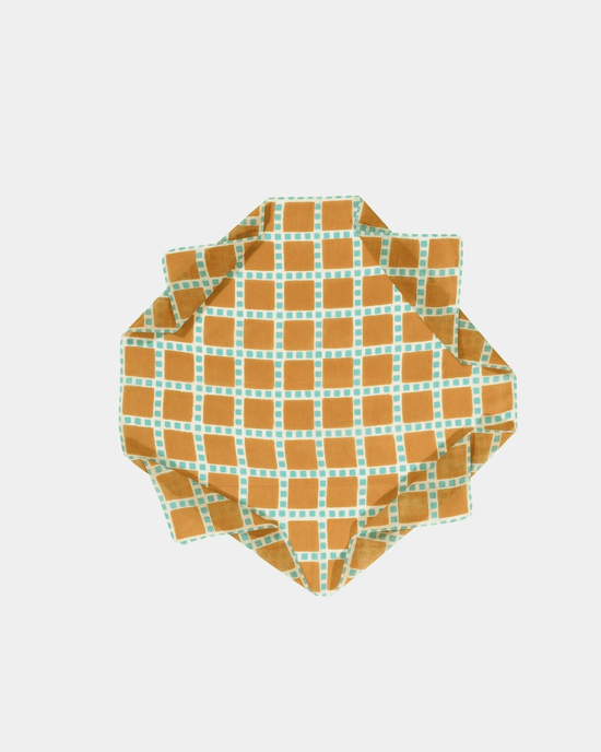 Épice Accessories Gold Checks Grid Bandana in Gold