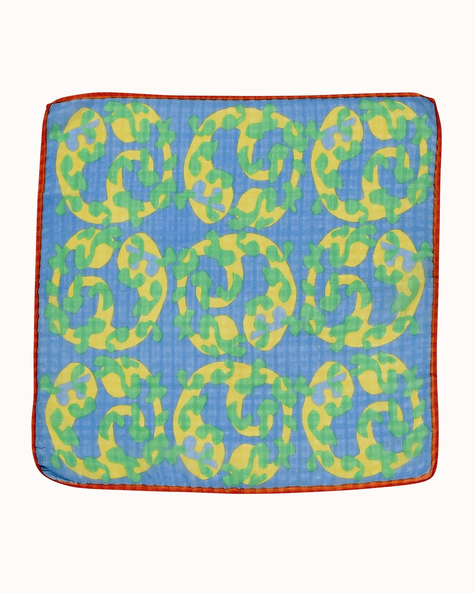 Cttn/Silk Squiggle Bandana in Cornflower