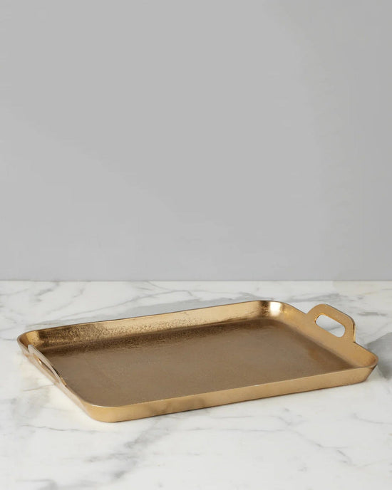 etúHOME HOME Gold Rectangle Metal Tray, Large