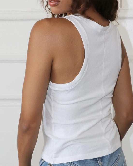 Felicite Apparel Clothing Scoop Neck Tank in White