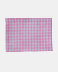 Fog Linen Work Home Pink/Grey Plaid / O/S Linen Kitchen Cloth - Colette