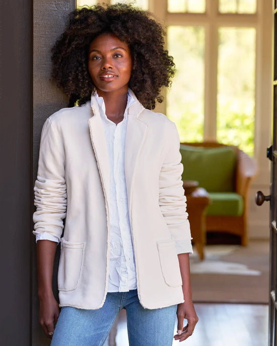 Frank & Eileen Dublin Knit Blazer in Vintage White 