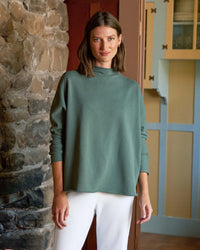 Frank & Eileen Clothing Effie L/S Funnel Neck Capelet in Rosemary