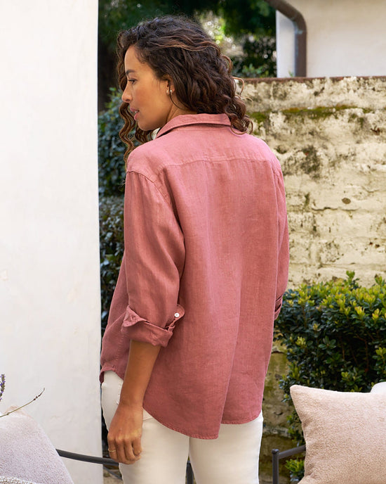 Frank & Eileen Eileen Relaxed Button-Up in Mauve Linen 