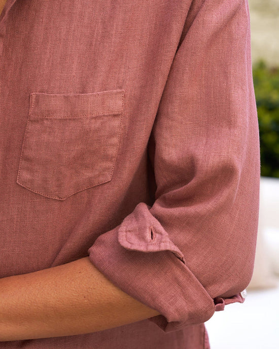 Frank & Eileen Eileen Relaxed Button-Up in Mauve Linen 