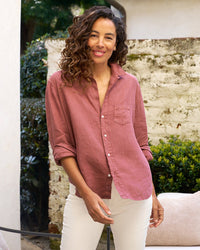 Frank & Eileen Eileen Relaxed Button-Up in Mauve Linen 