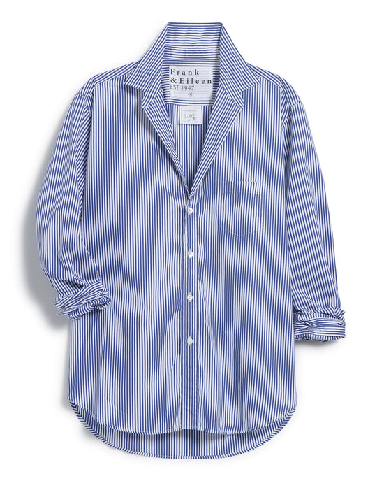 Frank & Eileen Eileen Relaxed Button Up in Navy Thin Stripe 