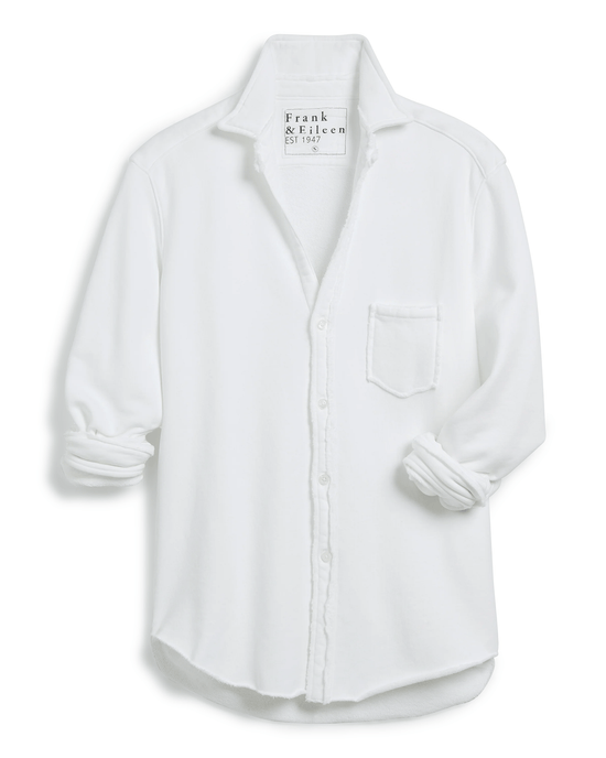 Frank & Eileen Eileen Relaxed Button Up in White Triple Fleece 