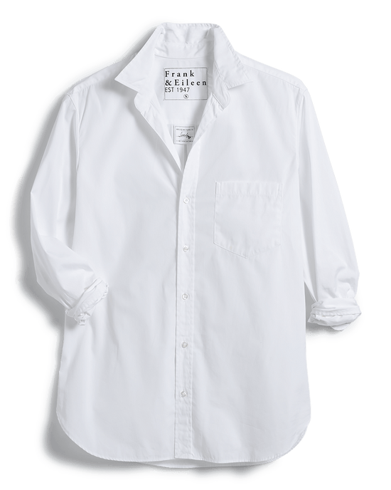 Frank & Eileen Clothing Joedy Boyfriend Blouse in White Superluxe