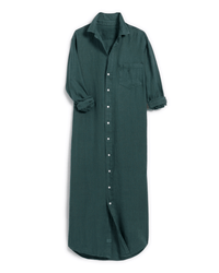 Frank & Eileen Clothing Rory Maxi Shirtdress in Forest Linen