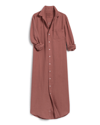 Frank & Eileen Clothing Rory Maxi Shirtdress in Mauve Linen