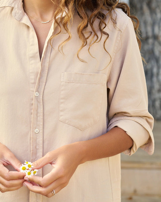 Frank & Eileen Rory Maxi Shirtdress in Sand Famous Denim 