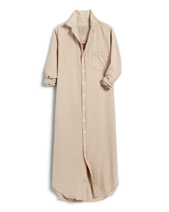 Frank & Eileen Rory Maxi Shirtdress in Sand Famous Denim 