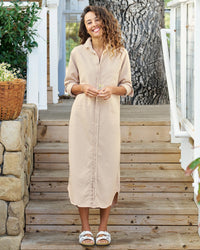 Frank & Eileen Rory Maxi Shirtdress in Sand Famous Denim 