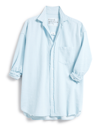 Frank & Eileen Shirley Oversized Button-Up Shirt in Classic Blue w/ Tattered Wash 