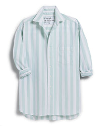 Frank & Eileen Shirley Oversized Button Up Shirt in Wide Sage Stripe 