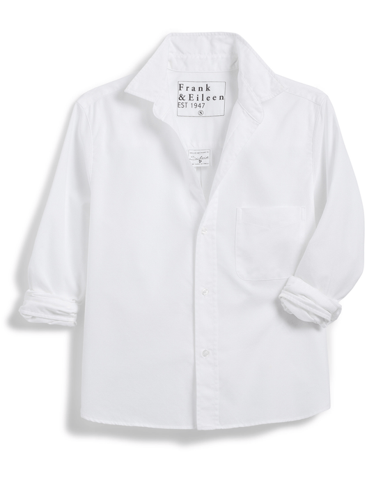 Frank & Eileen Silvio Untuckable Button Up in White 